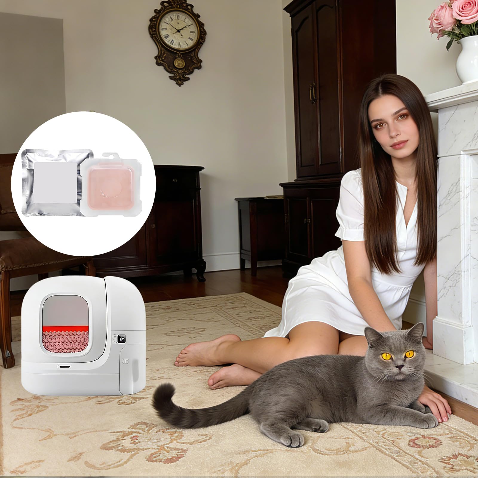 N50 2.0 Lot de 6 désodorisants pour litière autonettoyante pour Petkit Pura Max/Pura Max 2/Purobot Max Pro