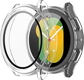 CASENED Tempered Glass Protective Case for Galaxy Watch 4,5 40mm Transparent – Ultra-Thin, Scratch-Resistant