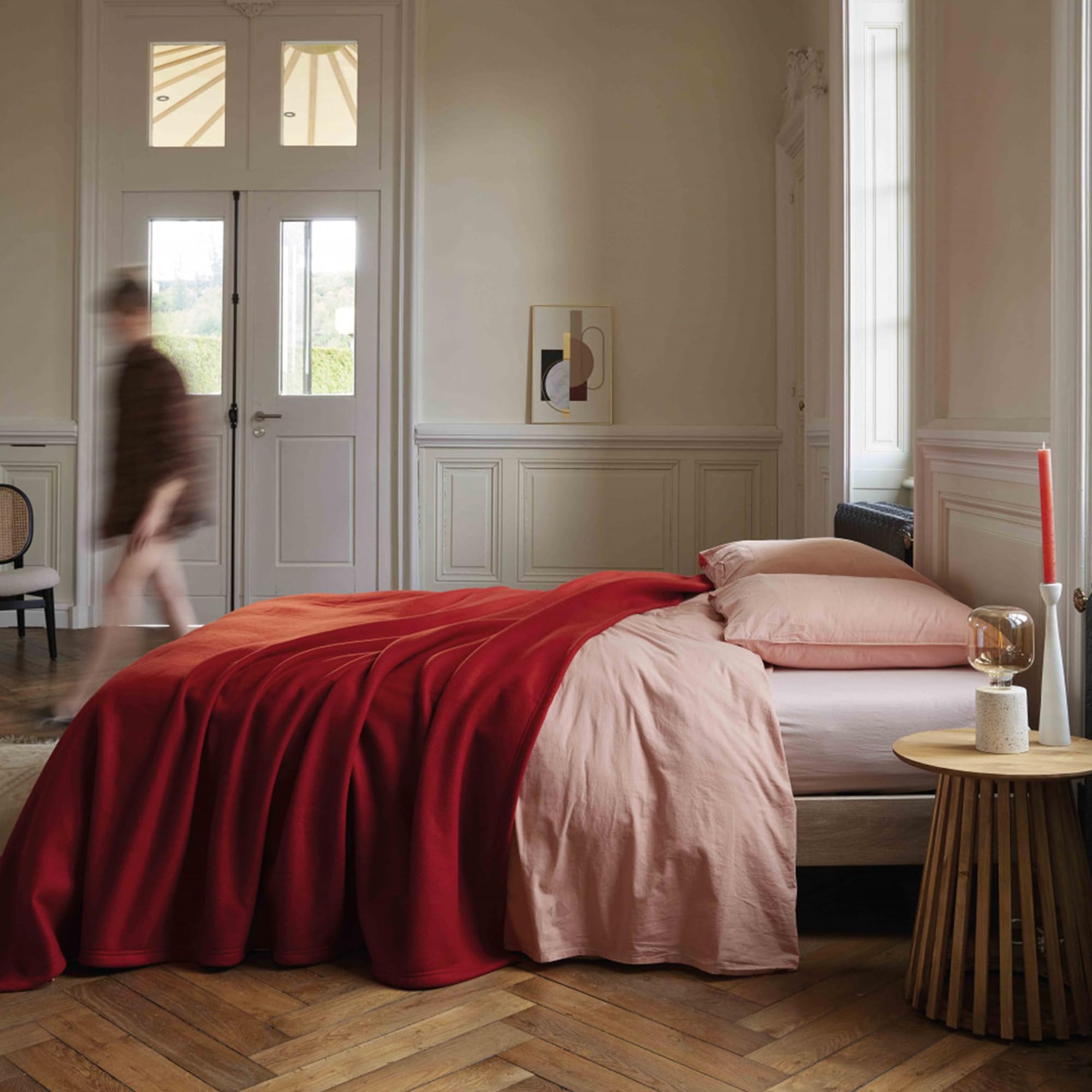 Linnea Couverture Polaire 240x300 cm 100% Polyester 350 g/m2 Teddy Blanc Naturel