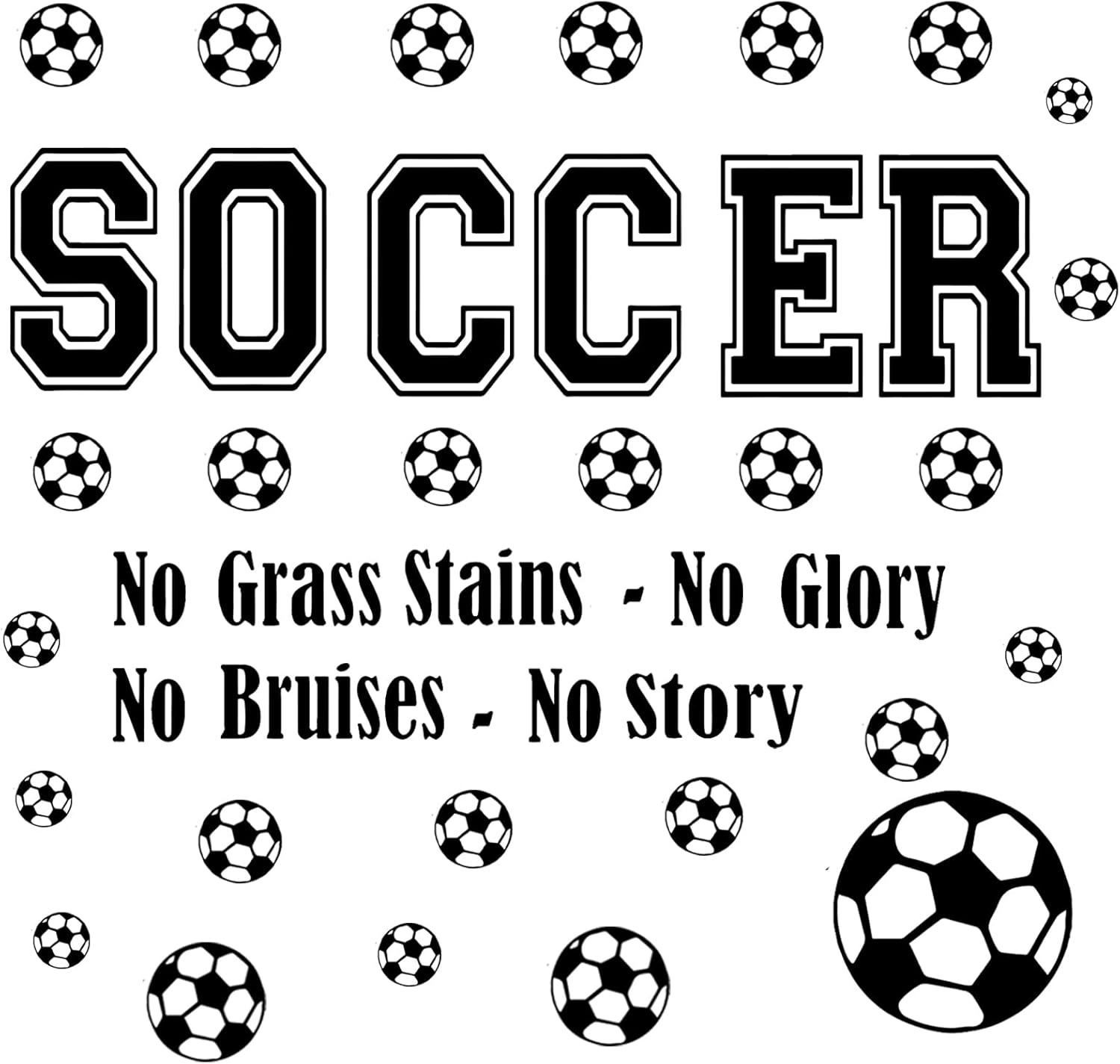 52 Pcs Soccer Stickers, Easy to Peel and Stick Soccer Balls Wall Stickers, Wall Art DIY Football Decor Decals for Kids Room, Boys Teen Girl Bedroom Playroom Living Room Window Door Decoration