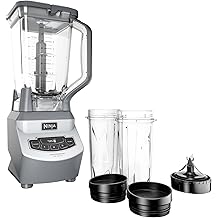 Ninja BL660 Professional Compact Smoothie &amp; Food Processing Blender, 1100-Watts, 3 Functions -for Frozen Drinks, Smoothies, Sauces, &amp; More, 72-oz.* Pitcher, (2) 16-oz. To-Go Cups &amp; Spout Lids, Gray