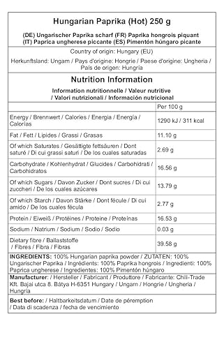 Miniatura 10 de Pimentón húngaro de alta calidad dulcecalienteahumado Origen Kalocsa Hungría Dulce y ahumado 353oz