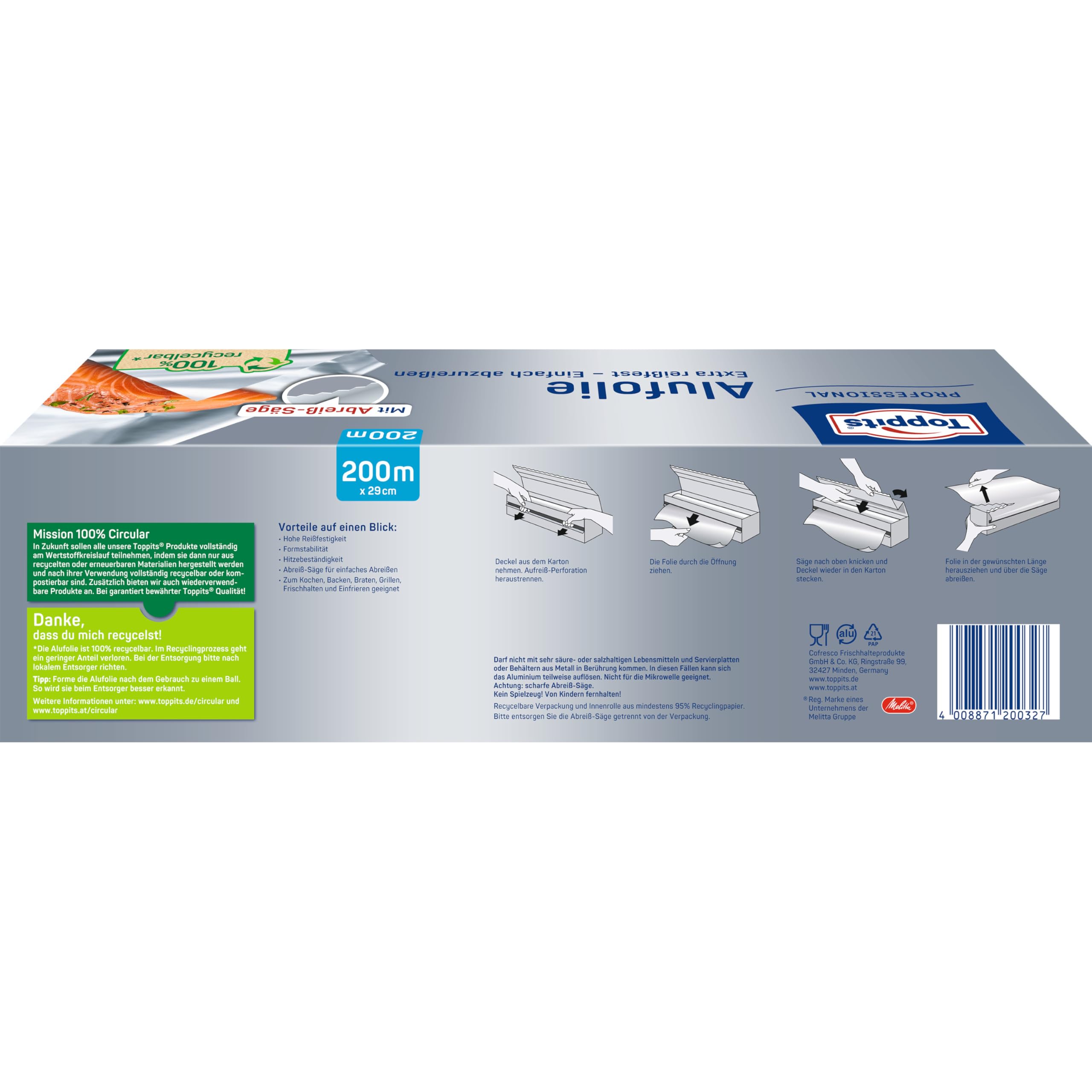 toppits aluminio pantalla 200 m, 1er Pack (1 x 1 pieza)