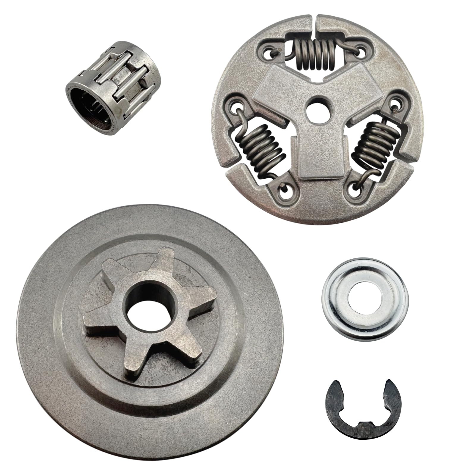 Piñón de tambor de embrague con kit de rodamientos para Stihl MS201 MS201T MS201TC MS200 MS200T MS192T MS193T MS194T 020 020T, llanta de piñón de motosierra 6T de 3/8 pulgadas 1145 640