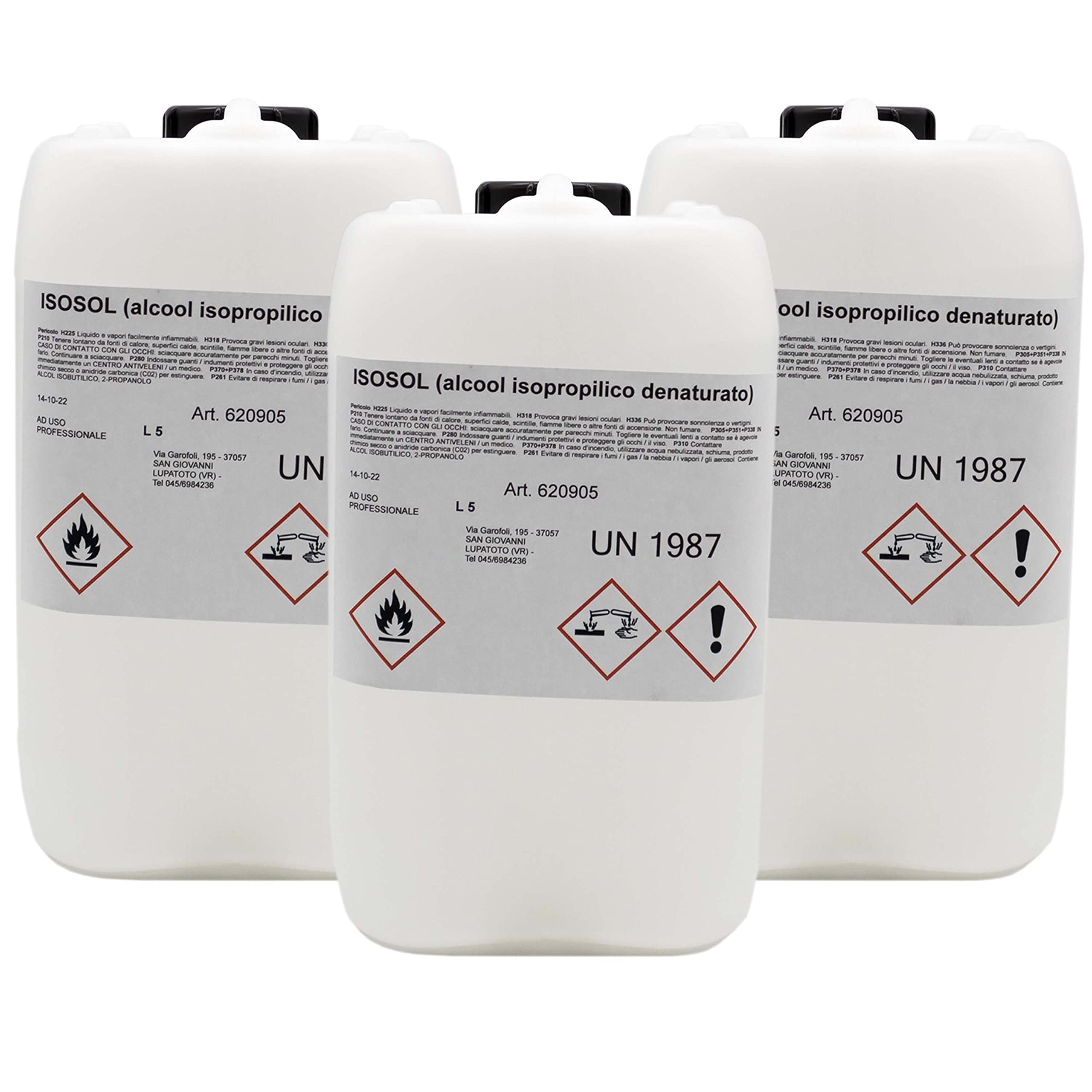 SIMPLETEK - 3x Alcool Isopropilico Isopropanolo 5L Litri Puro 97% | Pulizia Ultrasuoni e Rimozione Ossido | Confezione 3 Pezzi