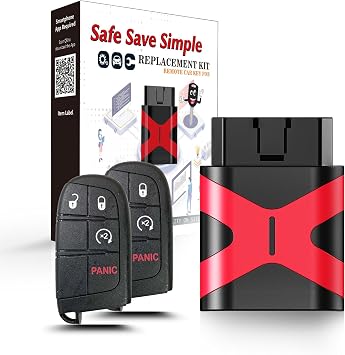 2 Programmable Key fob Scanner Tool, Easy DIY Programmer Kit Replacement for Smart Keyless Entry Remote Dodge Dart Charger Challenger M3N-40821302 3 Btn All Lost Programmer Kit