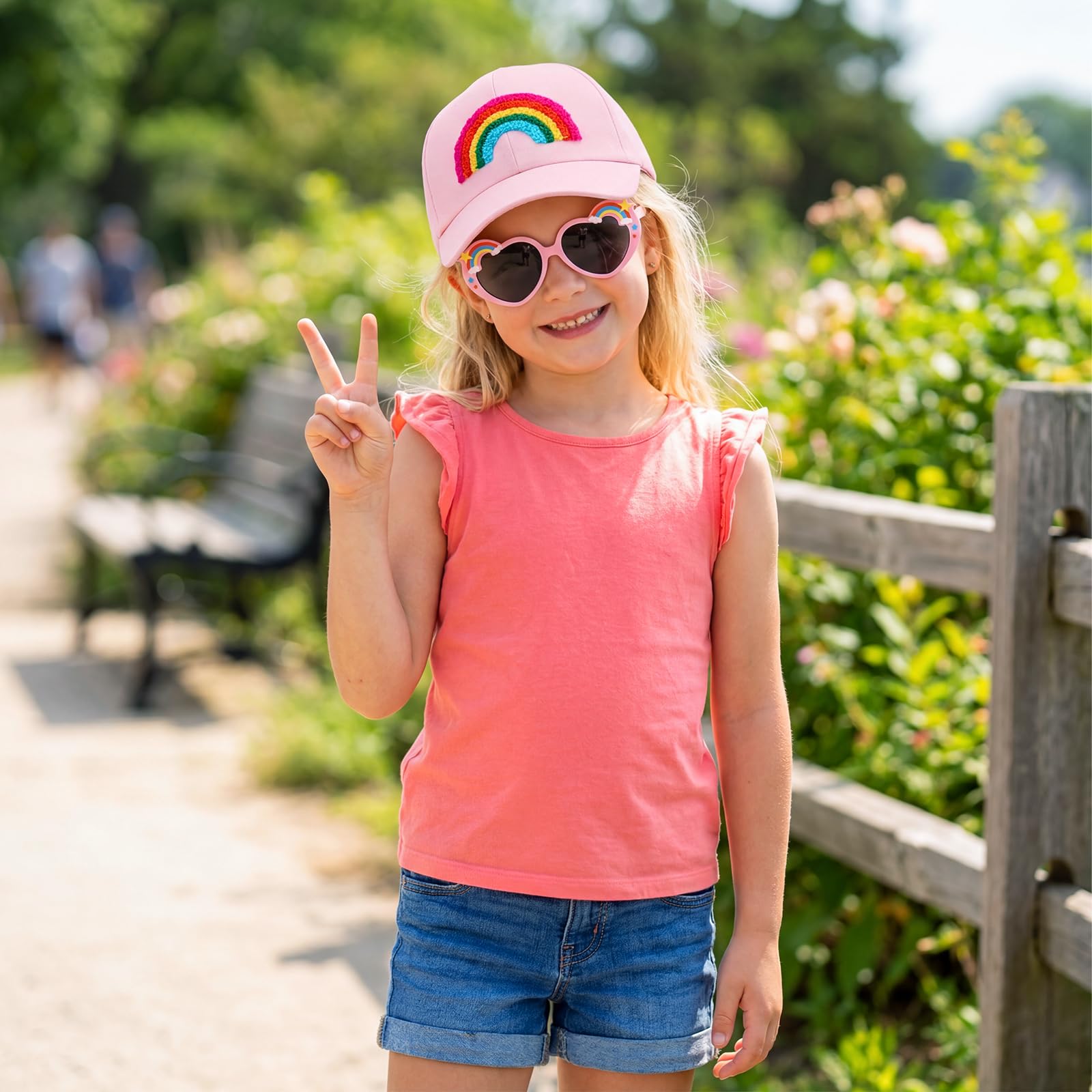 Juego de gorra de béisbol para niñas, gorra de camionero ajustable para niños, bonita gorra de verano para exteriores, gorra de béisbol para niñas de 2 a 6 años