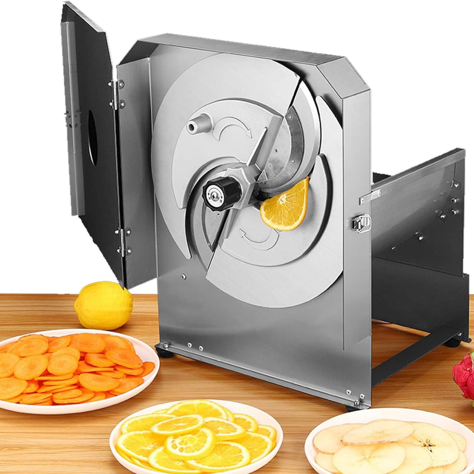 asdchZen Heavy Duty Vegetable And Fruit Slicer, Commercial Vegetable Slicer, 0-13Mm Thickness Adjustable Electric Manual Slicer Onion, Cabbage, Tomato
