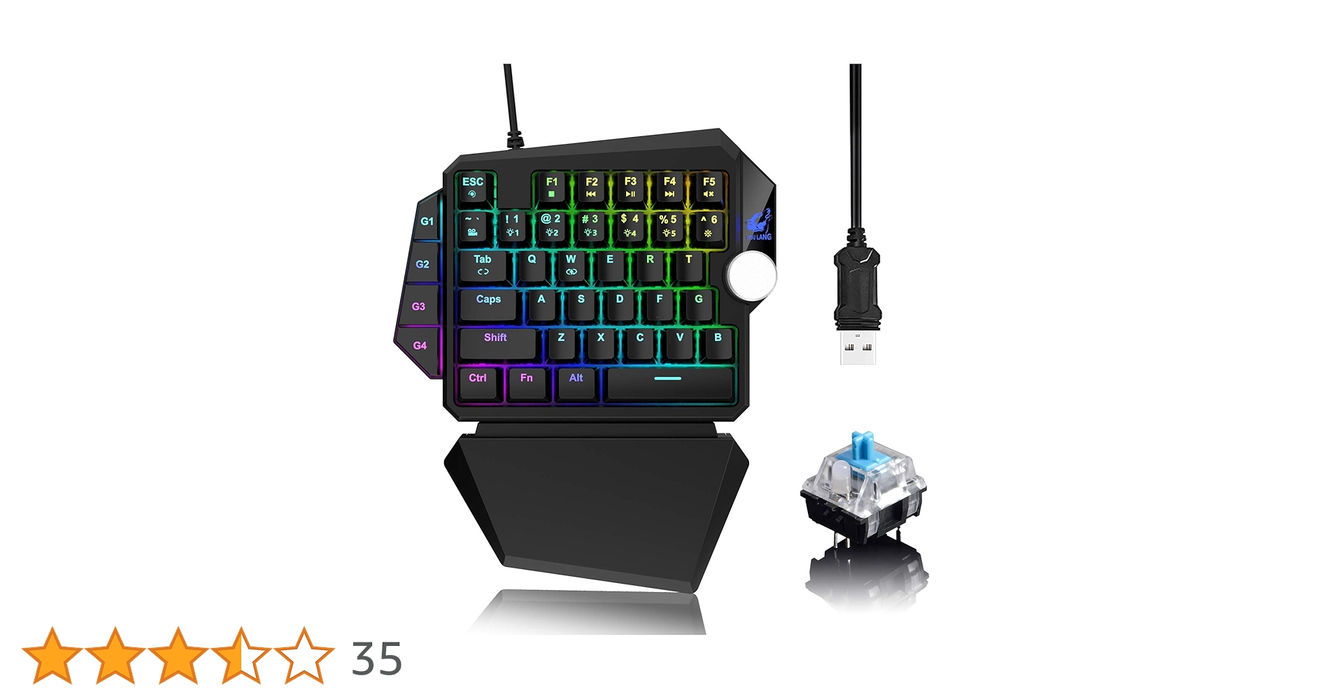 Amazon | FELiCON 片手ゲーミングキーボード メカニカル