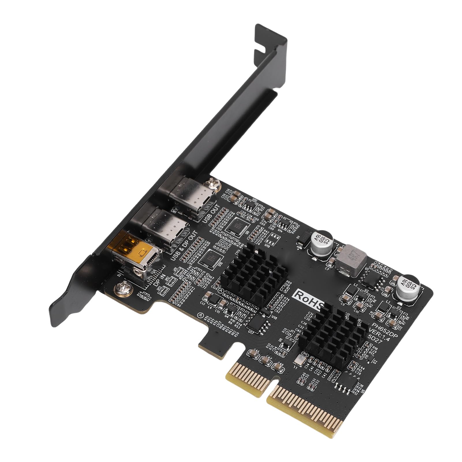 SENECESLI Karta rozszerzeń Typu C, Interfejs Wejściowy PCIe X4 X8 X16, Karta USB3.0 10G PCIe, Obsługa Wideo DisplayPort 4K 60 Hz dla Komputerów Stacjonarnych