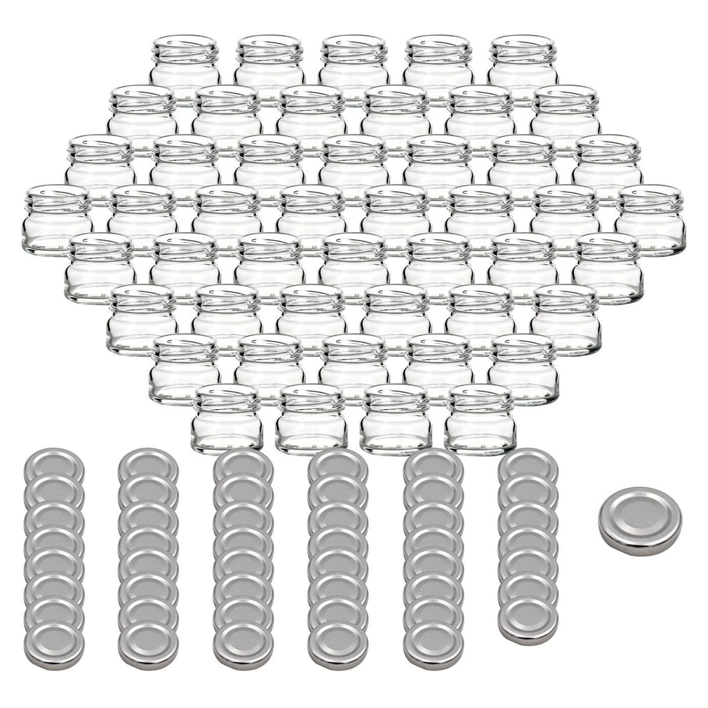 gouveo Set di 12 barattoli per salsa da 300 ml con coperchi a vite neri BS - Barattoli per la conservazione con tappi a vite TO82 per marmellate, miele, salse e spezie