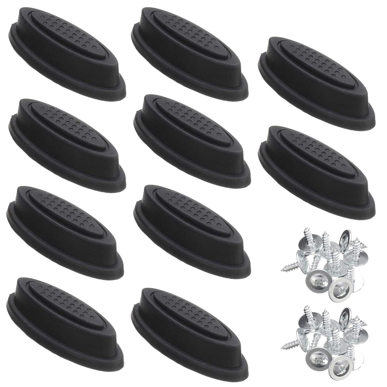 ICYANG Universal Luggage Feet Replacement Kit, 5 Pairs Bottom Side Stand Feet with 40 Screws, Black Plastic Stud Foot Kit for Luggage Suitcase