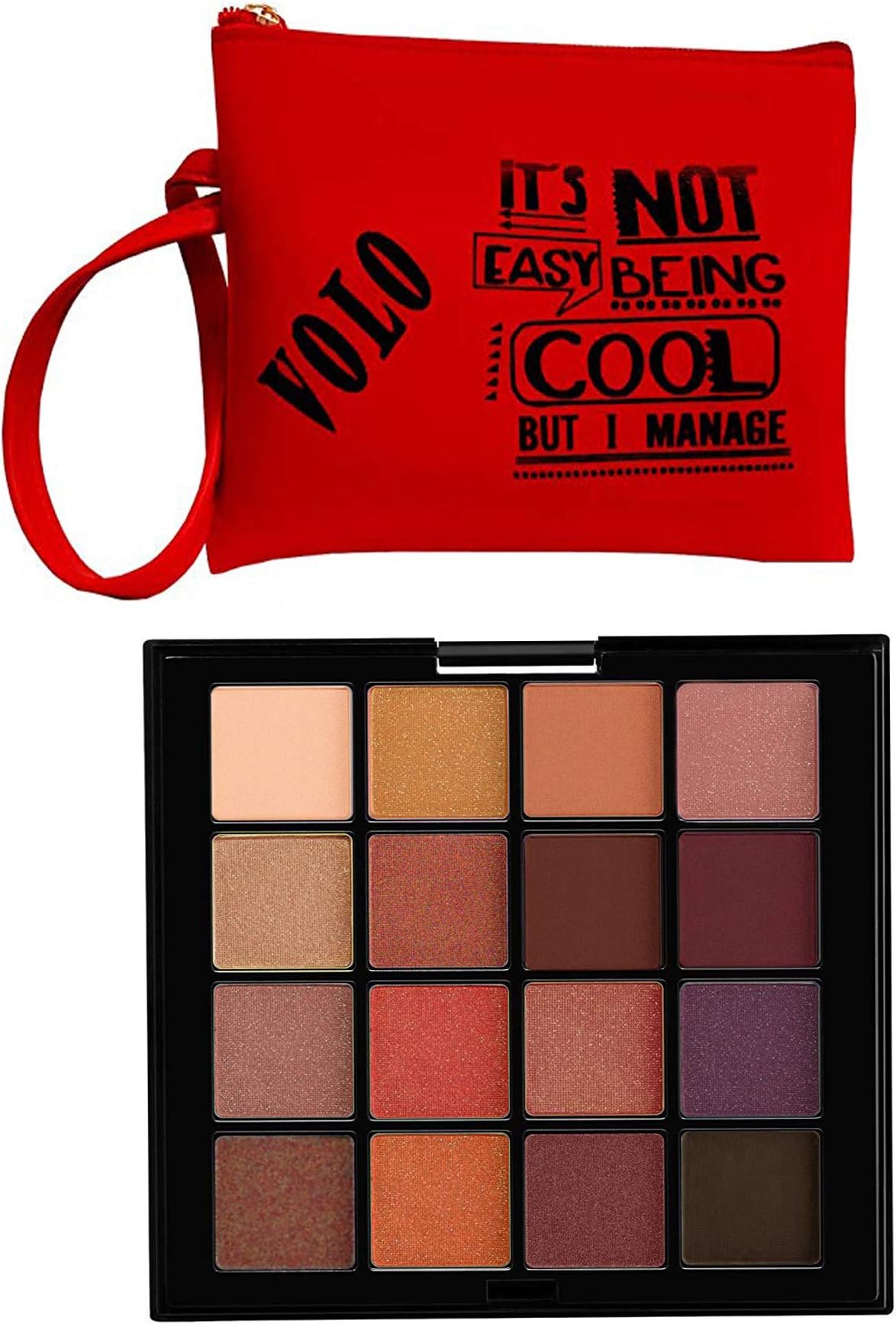 HR Pigmented Matte and Shimmer 16 Colors Stylish Pop Colors Blendable Eye Shadow Powder Make Up Waterproof Makeup Palette Cosmetic Kit