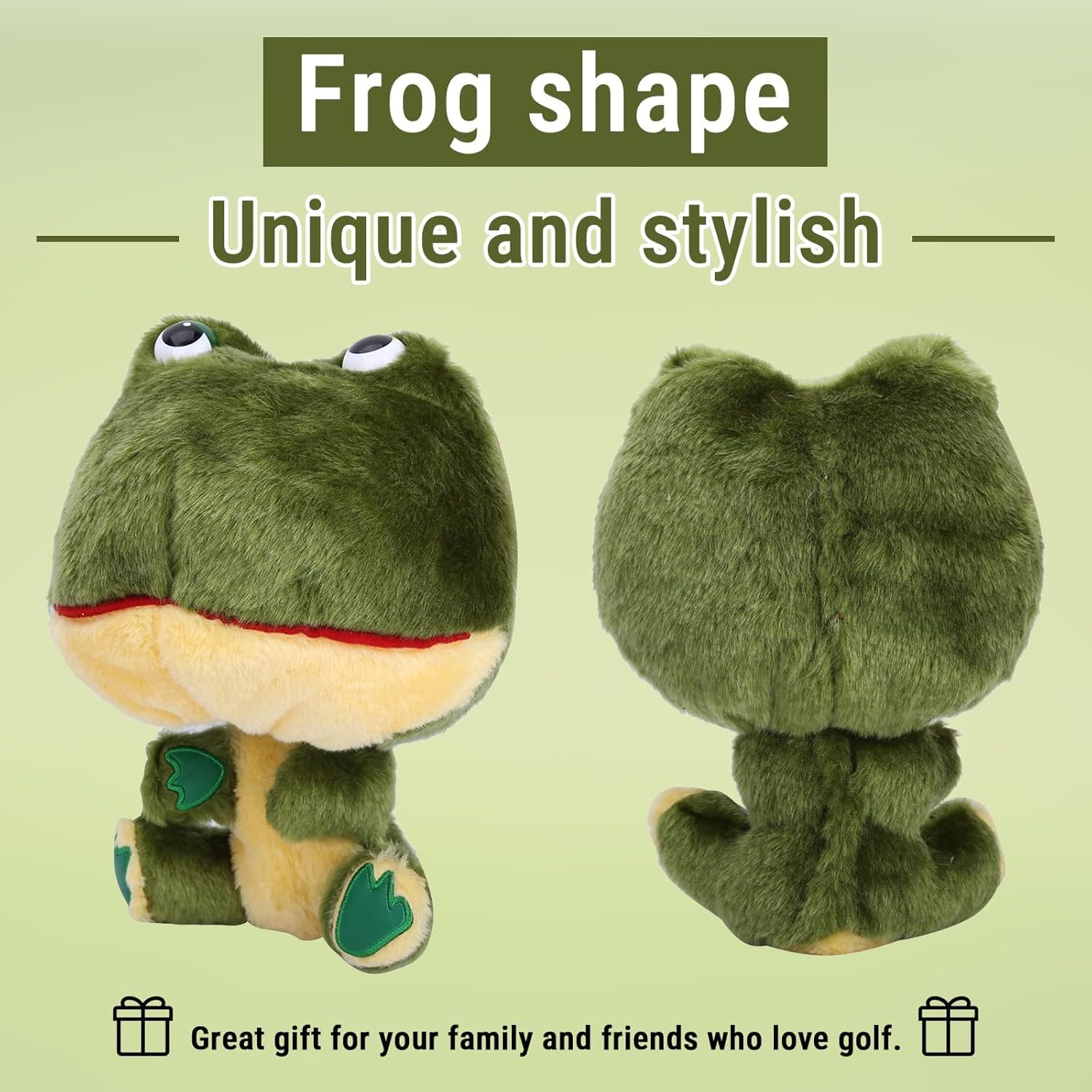 Golf Headcover, 1 Stück Plüsch Golf Head Covers Club Protective Driver Headcover, Premium Plüsch Material Golfschläger Protector, Froschform, Tolles Geschenk für Ihre Familie, Freunde