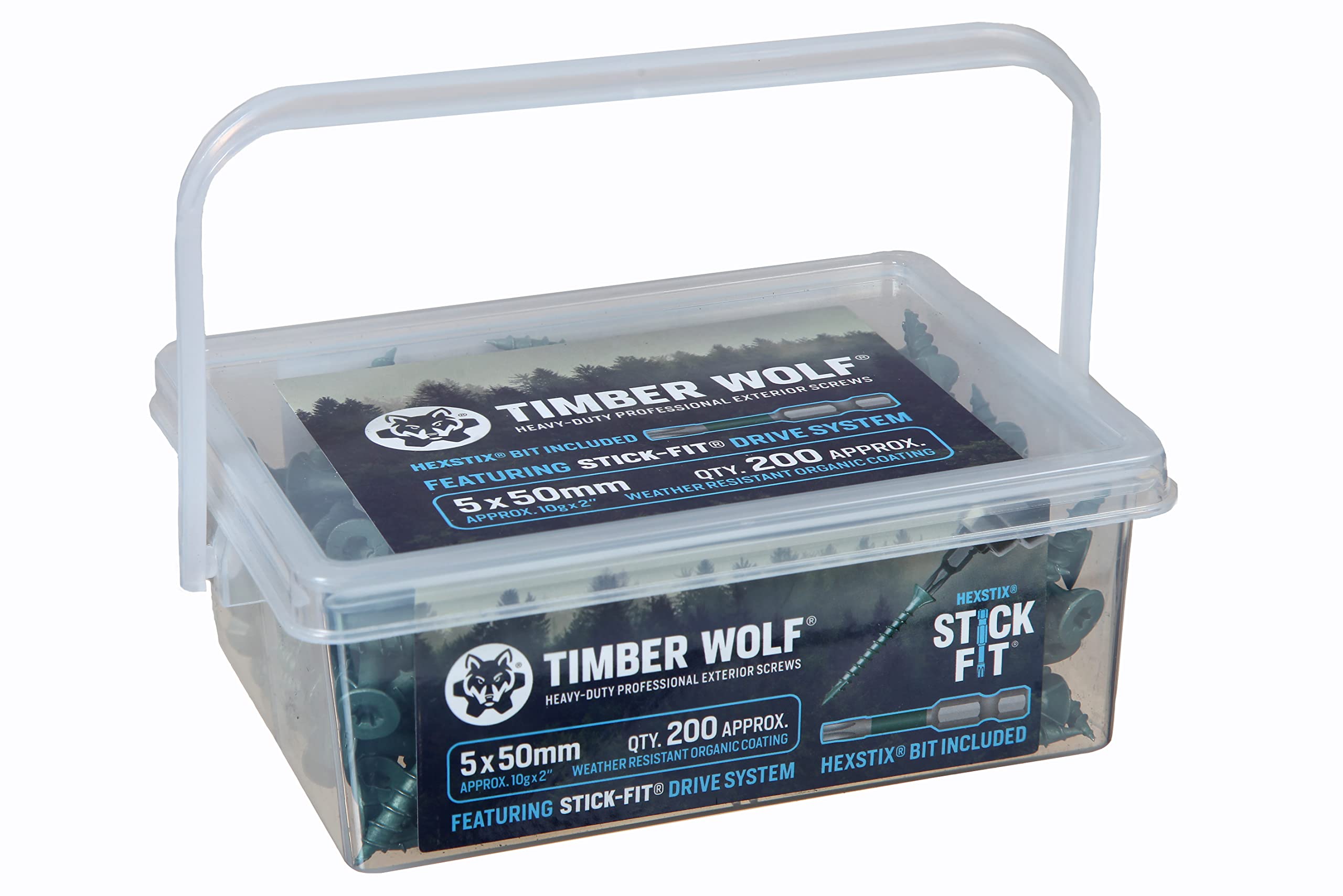 Timber Wolf Green Exterior Woodscrews - 5.0 X 50Mm - Tub Of 200
