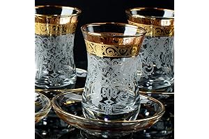 Vintage Turkish Tea Glasses with Tray (Decor 1)
