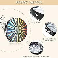 Vista 3 de Pandereta radiante, 3 piezas de panderetas para adultos de 6/8/10 pulgadas, pandereta de madera de una sola fila, instrumento musical reflectante