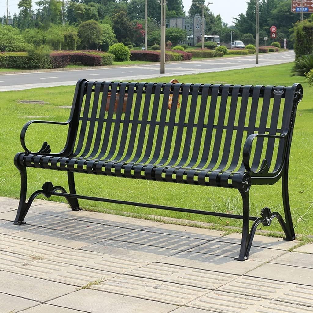 Park Benches Park Bench Outdoor Iron Bench Community Square Leisure Chair Double Seat Suitable for Outdoor Courtyard Park Bench Outdoor Benches(1.5m)