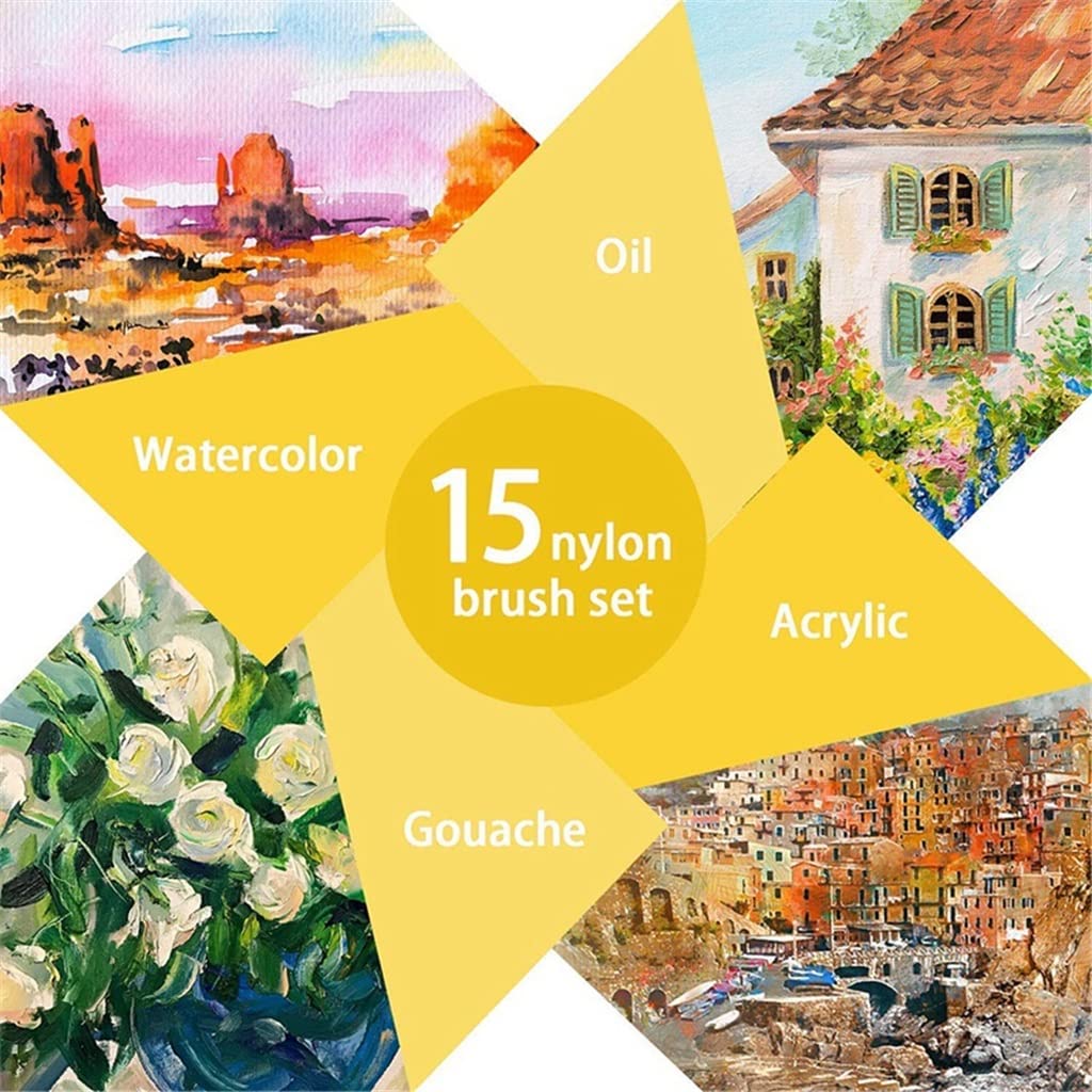 Stylo de Peinture 19 pièces pinceaux pour Peinture pinceaux Artiste détail Pinceau Ensemble pour Aquarelle Peinture Huile Pinceau Stylo