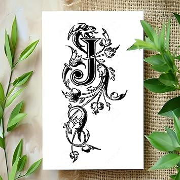 Komstec J Name Letter Alphabet Tattoo Temporary Tattoo Sticker For Male And Female Tattoo Sticker