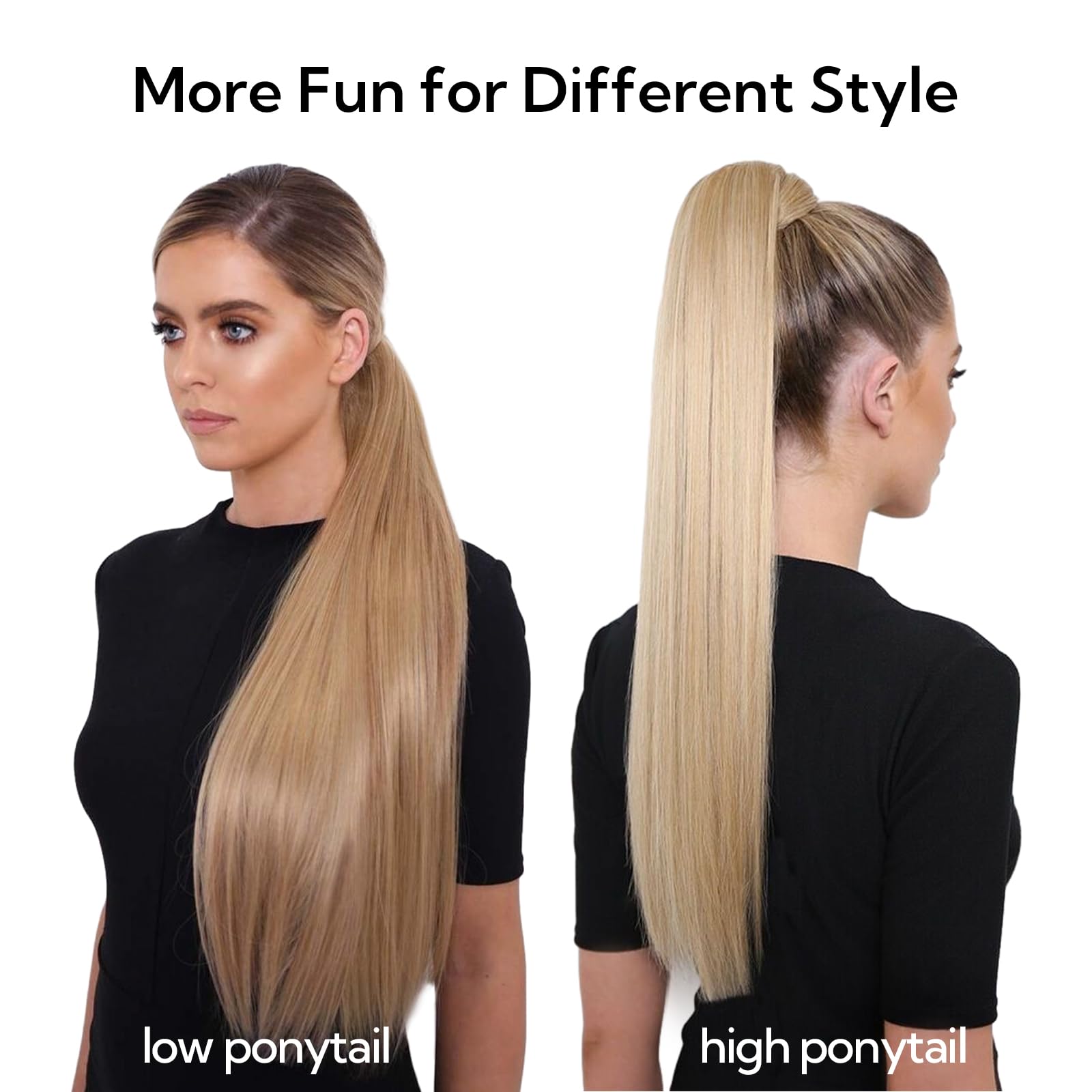 18 Inch Human Hair Ponytail Extension Clip On Straight 80g Meghan - 18 main image 3