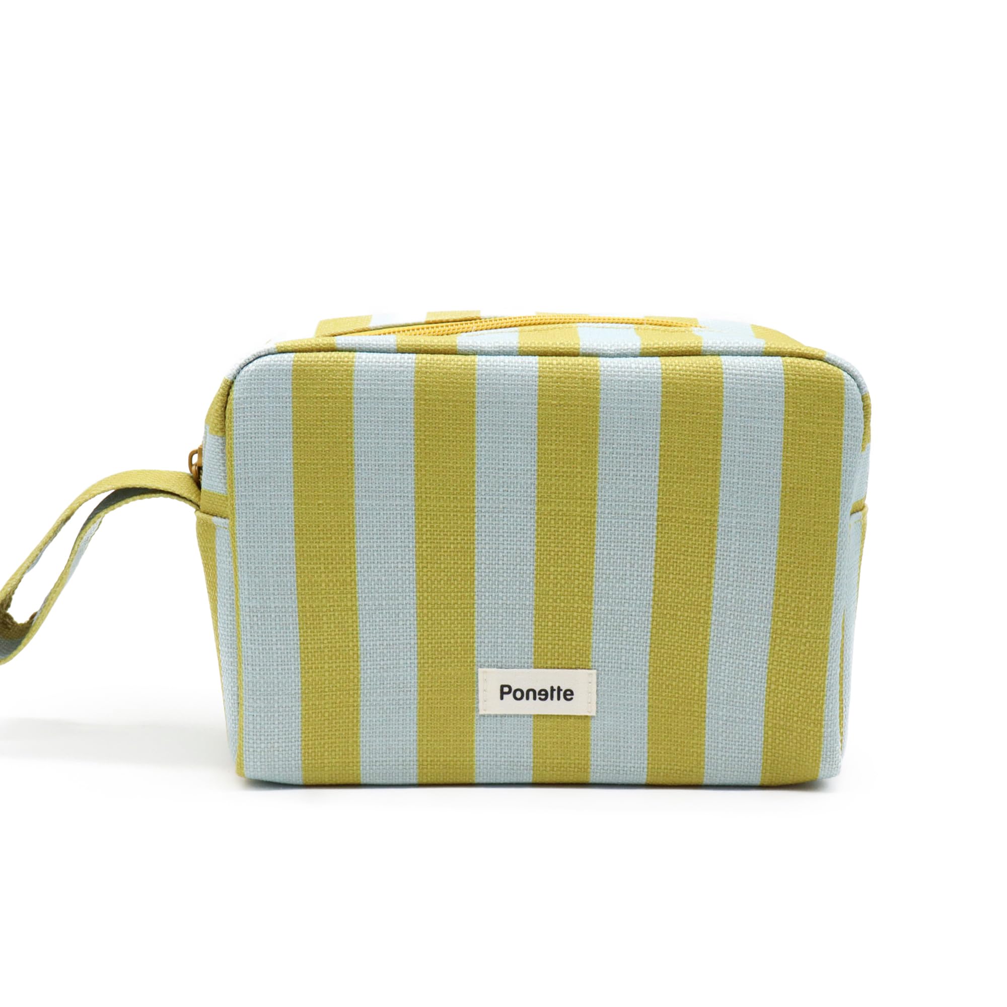 PONETTE - Neceser Menorca – con Cremallera Resistente y asa – Gran Capacidad, Plegable y Ligero – Diseño Actual a Rayas – Bolsa de Aseo Playa, Piscina, Viaje, Gimnasio y Uso Diario – Marca Española