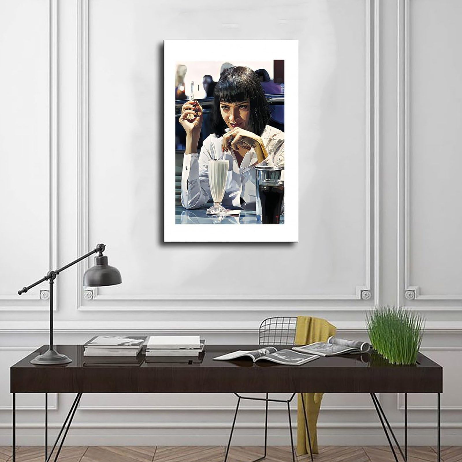 Poster Pulp Fiction Mia Wallace - Toile Extensible Ou Affiche Art Mural - Plusieurs Tailles