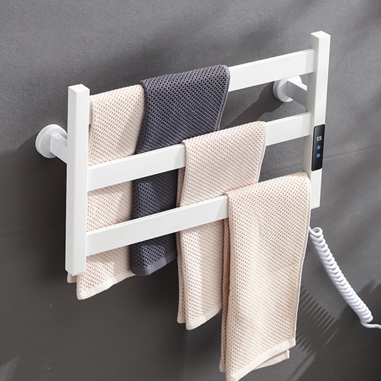 Scaldasalviette Elettrico Bagno, Termosifone da Parete Scalda Salviette da Bagno Elettrico Termosifone Elettrico da Parete Towel Warmer White