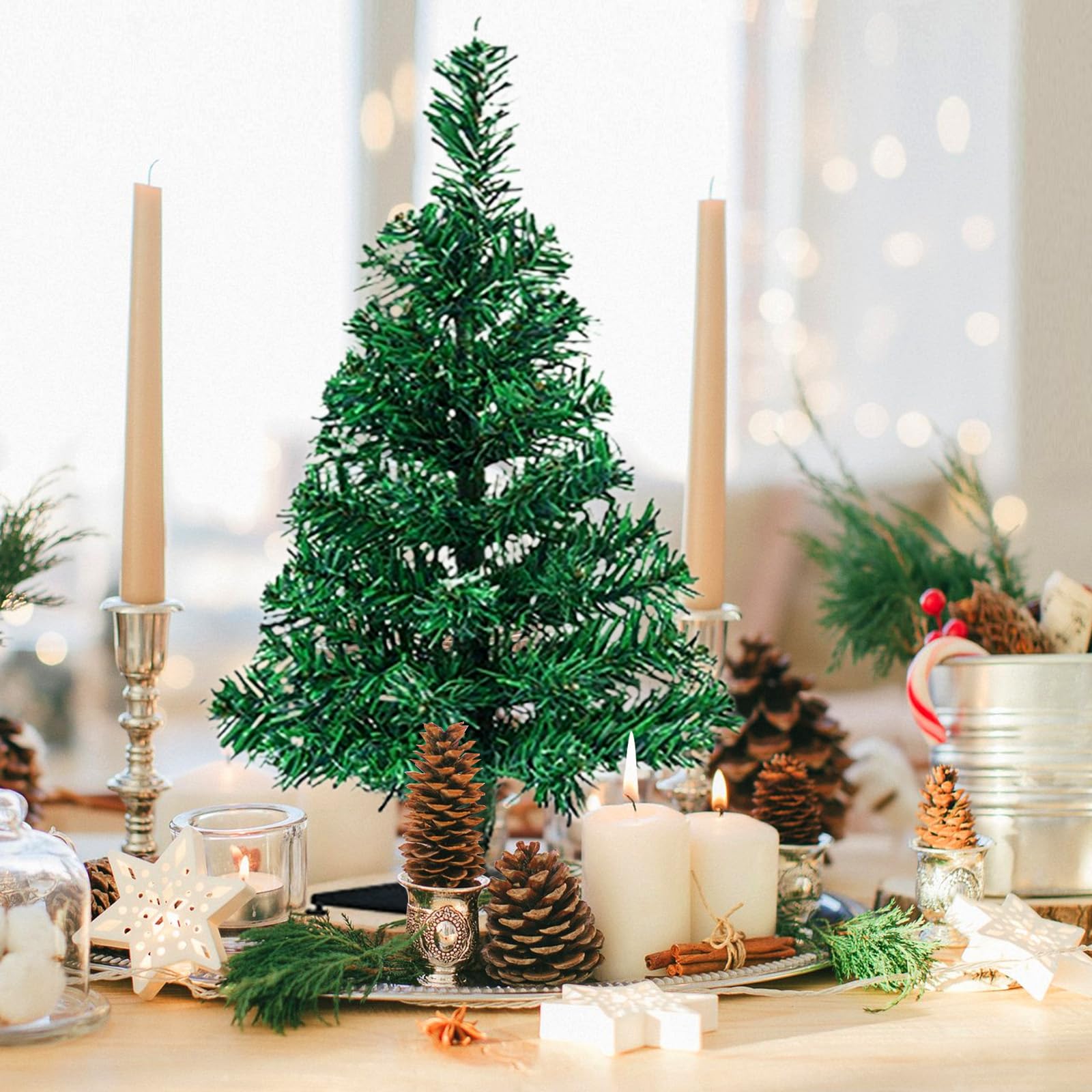 Sapin De Noël Artificiel Miniature 45 Cm – En Polyéthylène/PVC Réaliste – Pour Déco Bureau, Maison, Cuisine