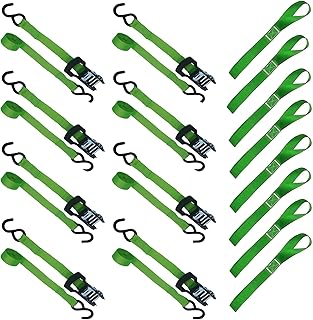 Heavy Duty Ratchet Straps, Topsky 1500lb Break Strength, 15ft Motorcycle Tie Down Straps, Cargo Straps for Trucks, ATV, Mo...