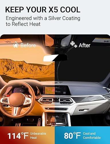 Miniatura 206 de Proadsy Parasol para parabrisas para Ford F-150 2015-2020 F150 Lariat, King Ranch, Platinum, XL XLT Limited Raptor, plegable, protector solar que