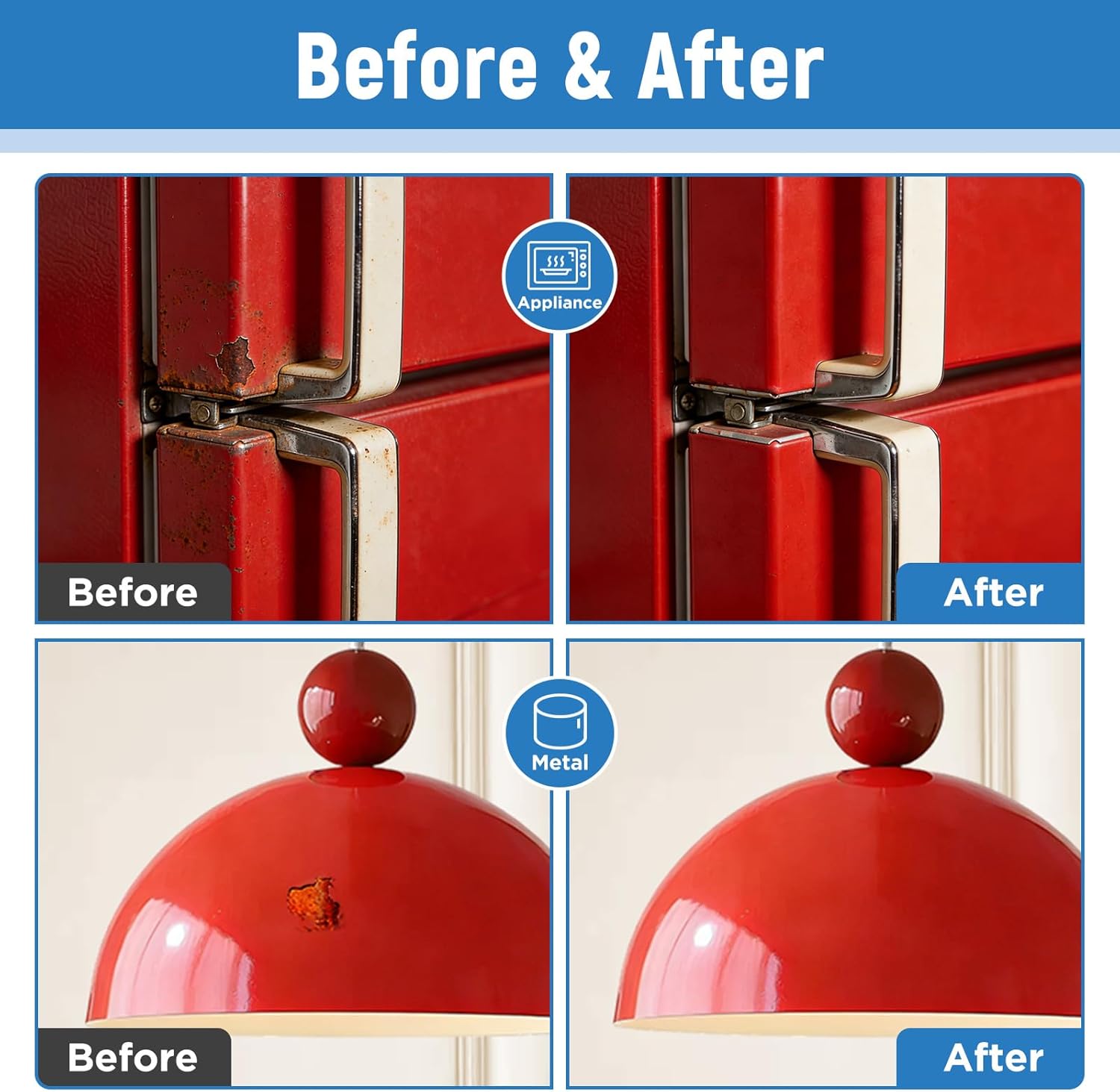 Red Touch Up Paint High-Gloss Apple Red Multi Surface Acrylic Touch Up Paint Pen Scratch Repair for Metal,Wall,Cabinets,Appliances,Wood,Door,Furniture,Enamel 1.5 Fl Oz