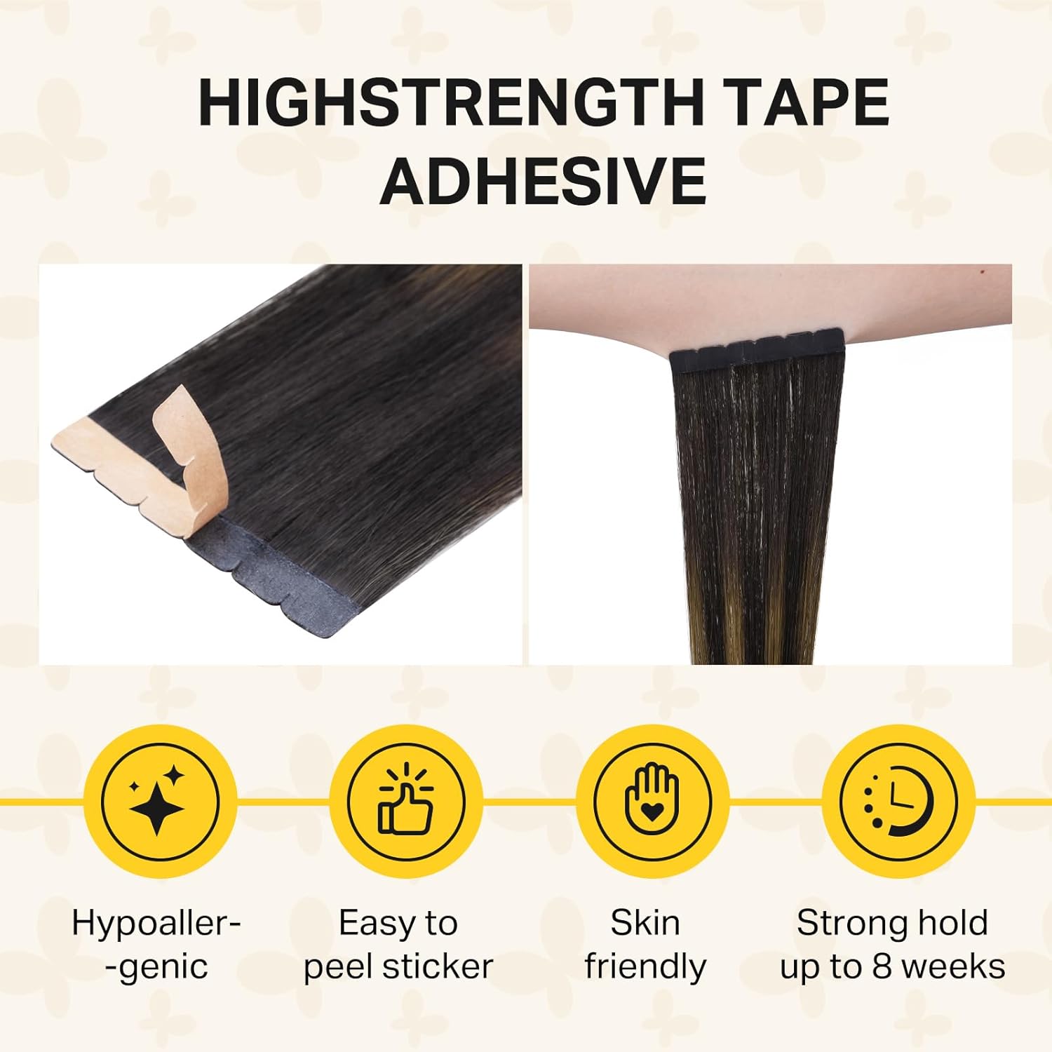 DOORES Tape in Hair Extensions, 10pcs 35g 20 Inch Balayage Dark Brown to Chestnut Brown Mini Tape Weft Extensions Invisible Remy Real Human Hair DIY Seamless Flexible Wear Silky Straight