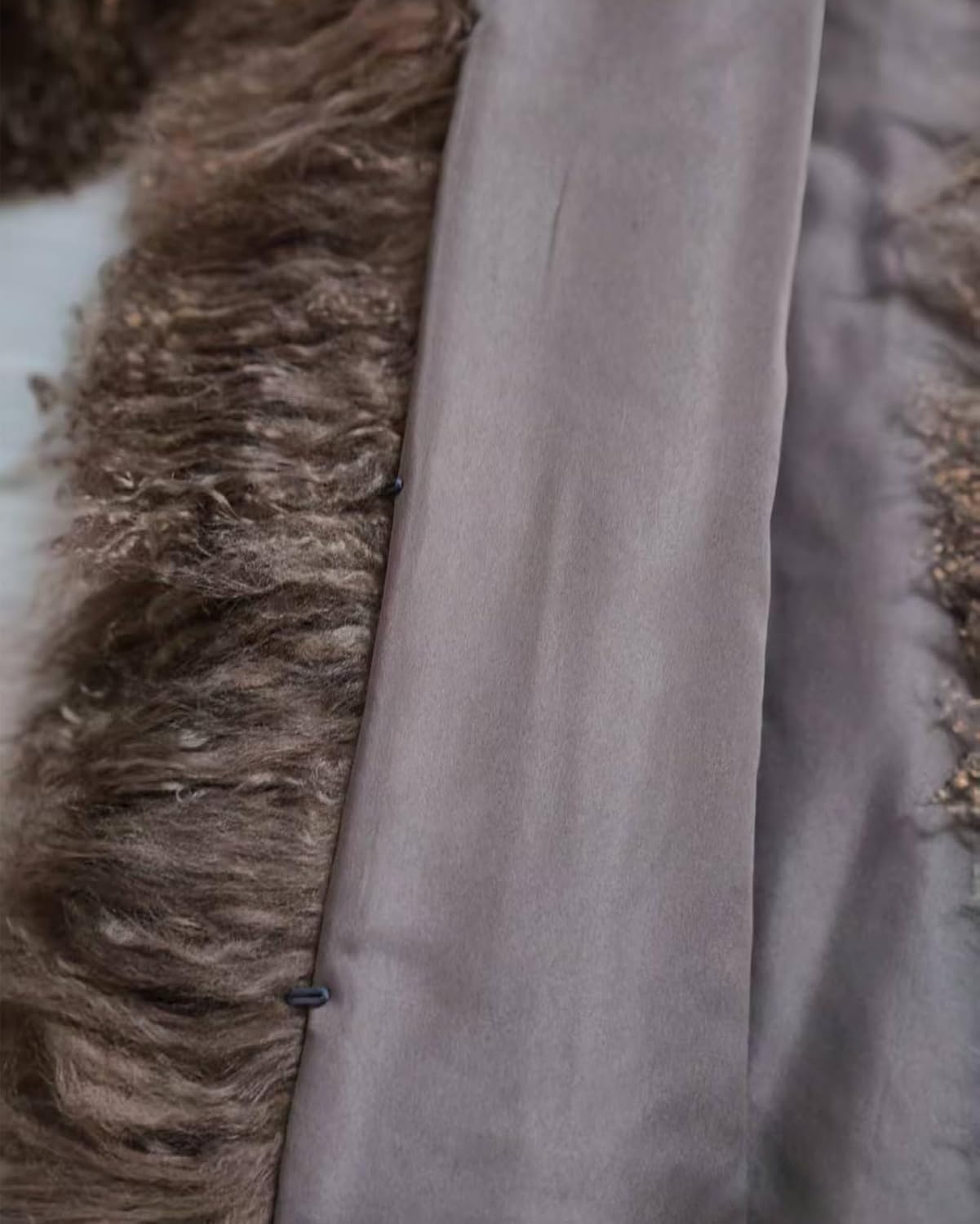 Women's Genuine Mongolian Sheep Fur Coat Long Winter Shaggy Outwear Fluffy Fur Jacket - Image 8