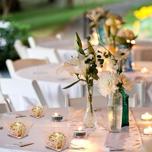 Miniatura 6 de Envolturas para cupcakes, 50 unidades de papel de chocolate, mini envoltorios metálicos de trufas de mariposa, forros para hornear cupcakes