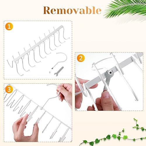 Miniatura 2 de Percha de metal extraíble con ganchos, chales, cinturón y toallas, organizador de almacenamiento, ahorro de espacio, 20 ganchos, 12 x 4 x 3 pulgadas