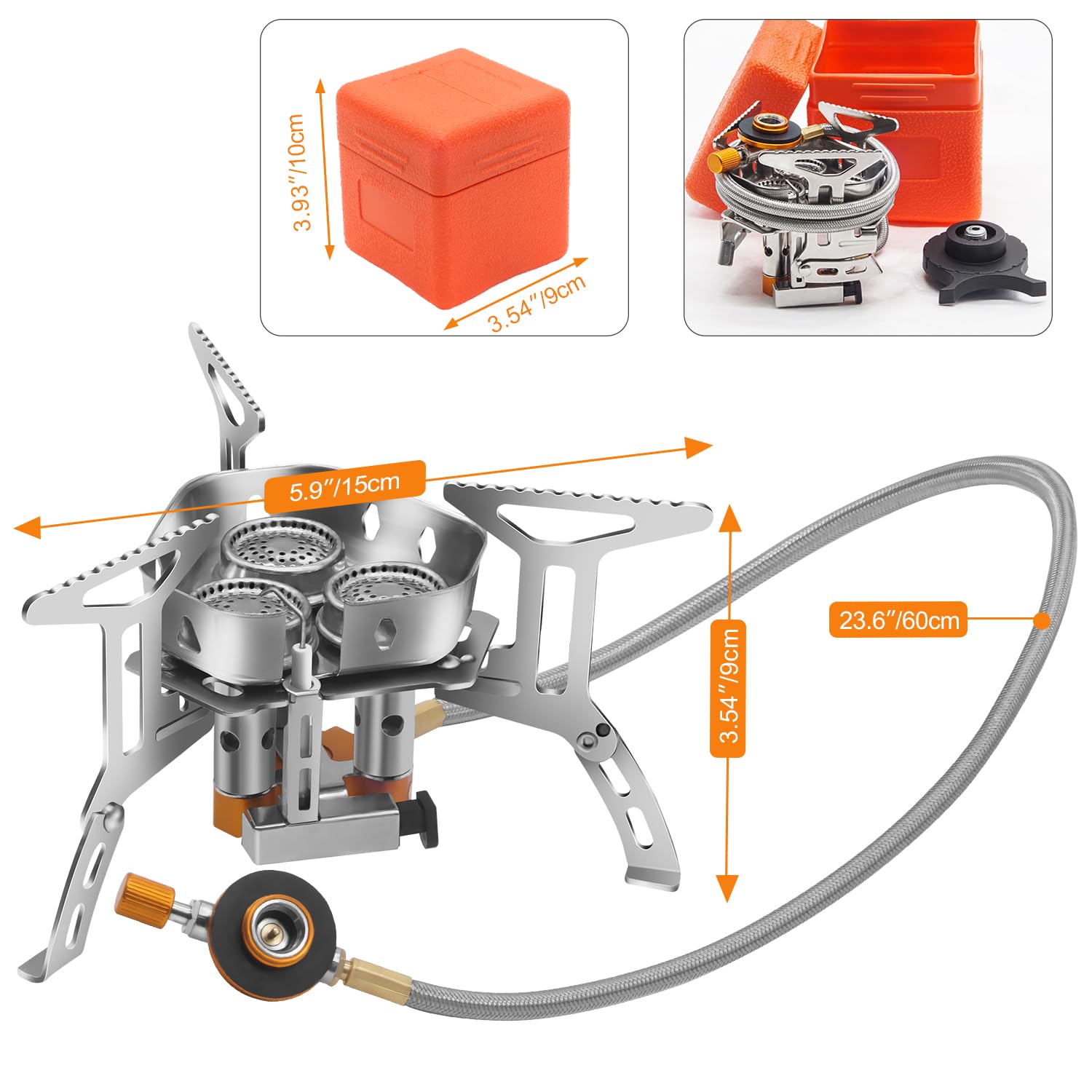Fornello Da Campeggio A Gas Tokmali 3500W – Antivento Con Accensione Piezoelettrica