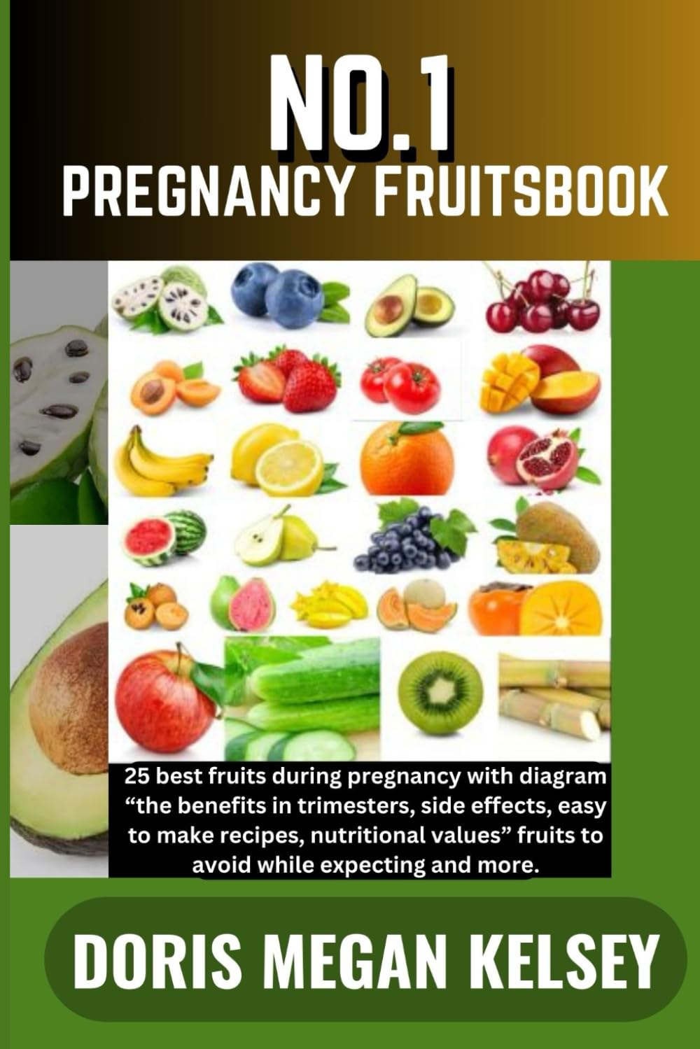 NO. 1 PREGNANCY FRUITSBOOK: 25 best fruits during pregnancy with diagram “the benefits in trimesters, side effects, easy to make recipes, nutritional values” fruits to avoid while expecting and more.