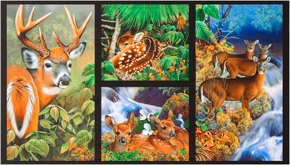 Robert Kaufman Kaufman North American Wildlife Digital Panel Deer , Nature