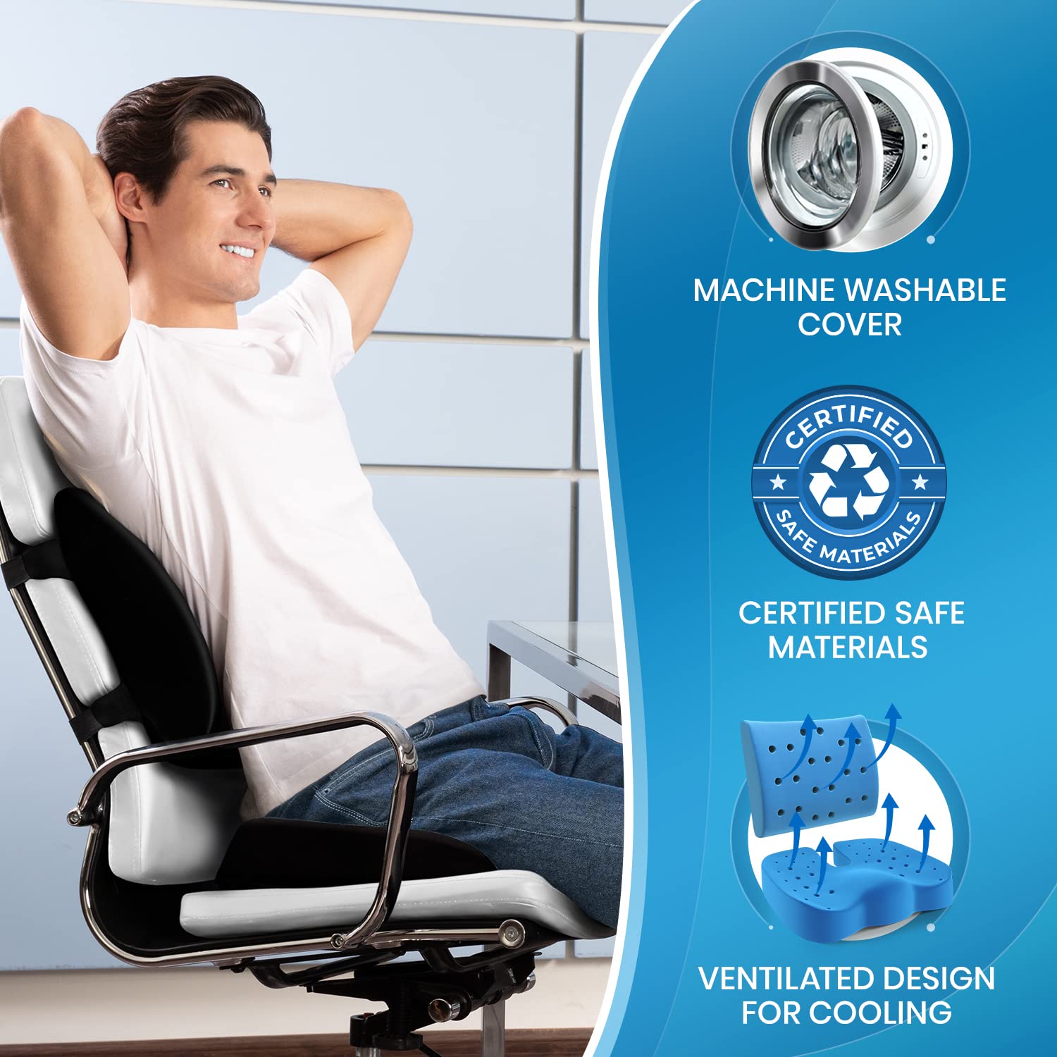 Buy Everlasting Comfort Seat Cushion and Lumbar Support Pillow Combo