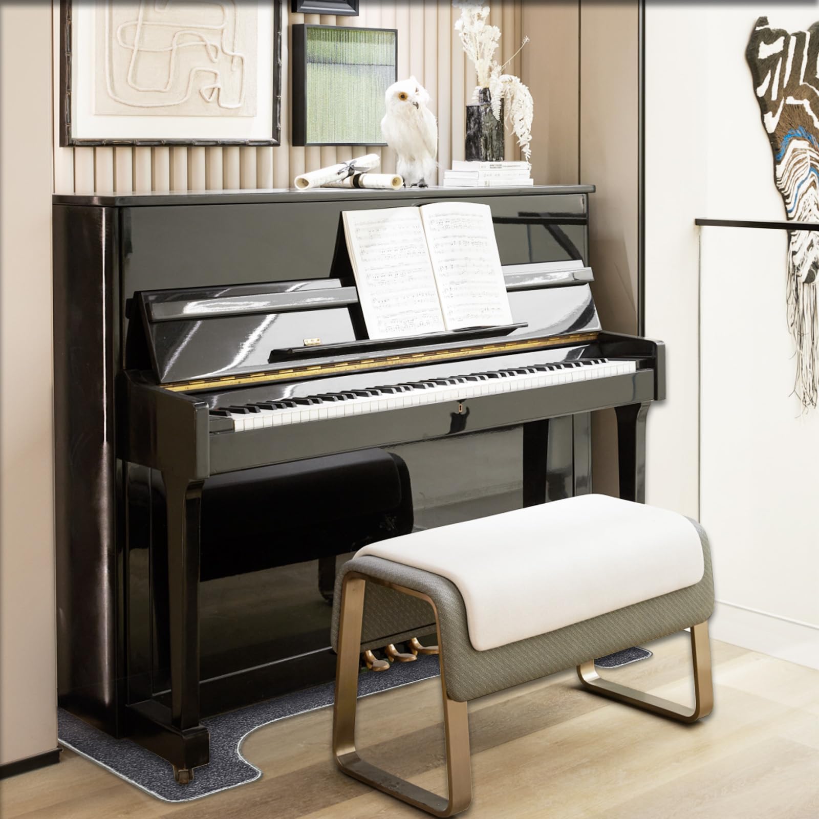 Tapis Piano Acoustique 160x70 cm Antidérapant Isolation Phonique Anti-Vibration pour Sol, Gris