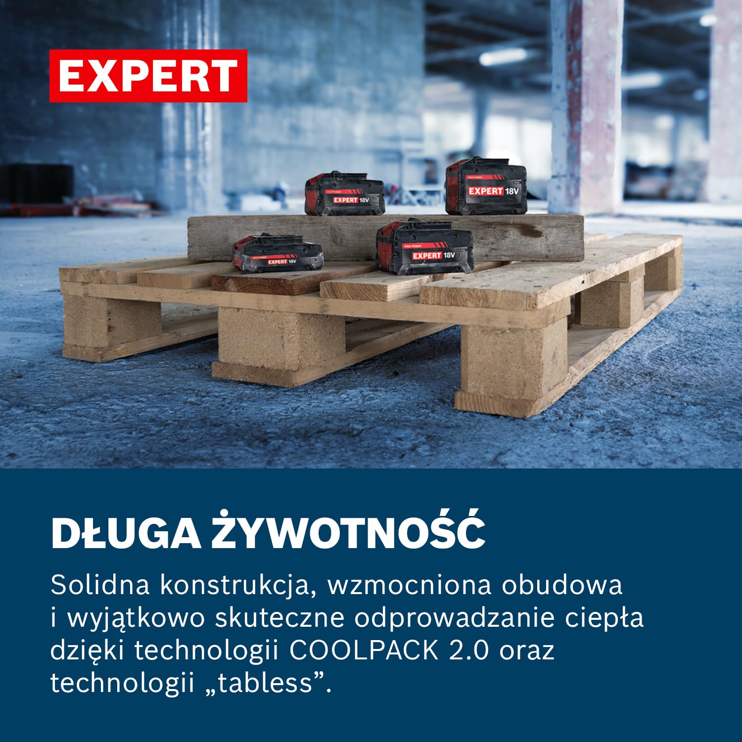 Bosch EXPERT 18V System Wysokoprądowy akumulator EXBA18V-40 (maks. moc 2 000 W)