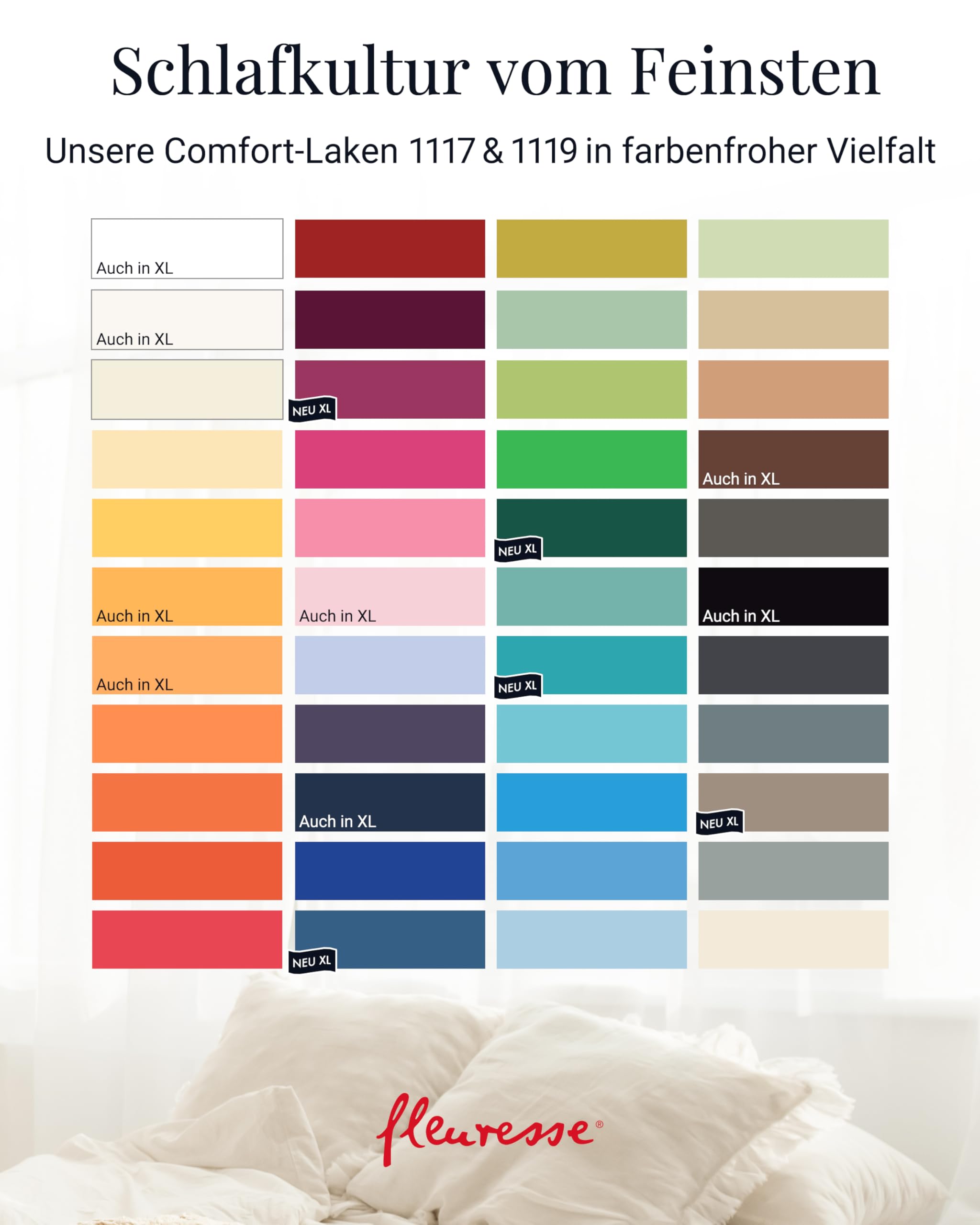fleuresse 1119 XXL Jersey Stretch Spannbetttuch (96% Baumwolle, 4% Elasthan), mit Rumdumgummizug, Ökotex 100, für Matratzen bis 40 cm Höhe, 180 x 200-200 x 220 cm, weiß