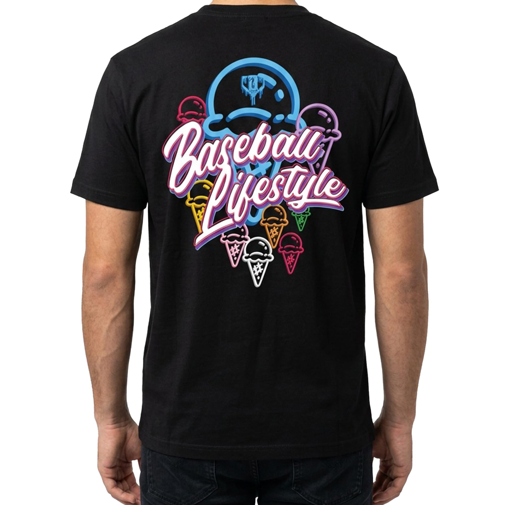 BL101 Adult Ice Cream Baseball Graphic Tee for Men Sizes S-2XL