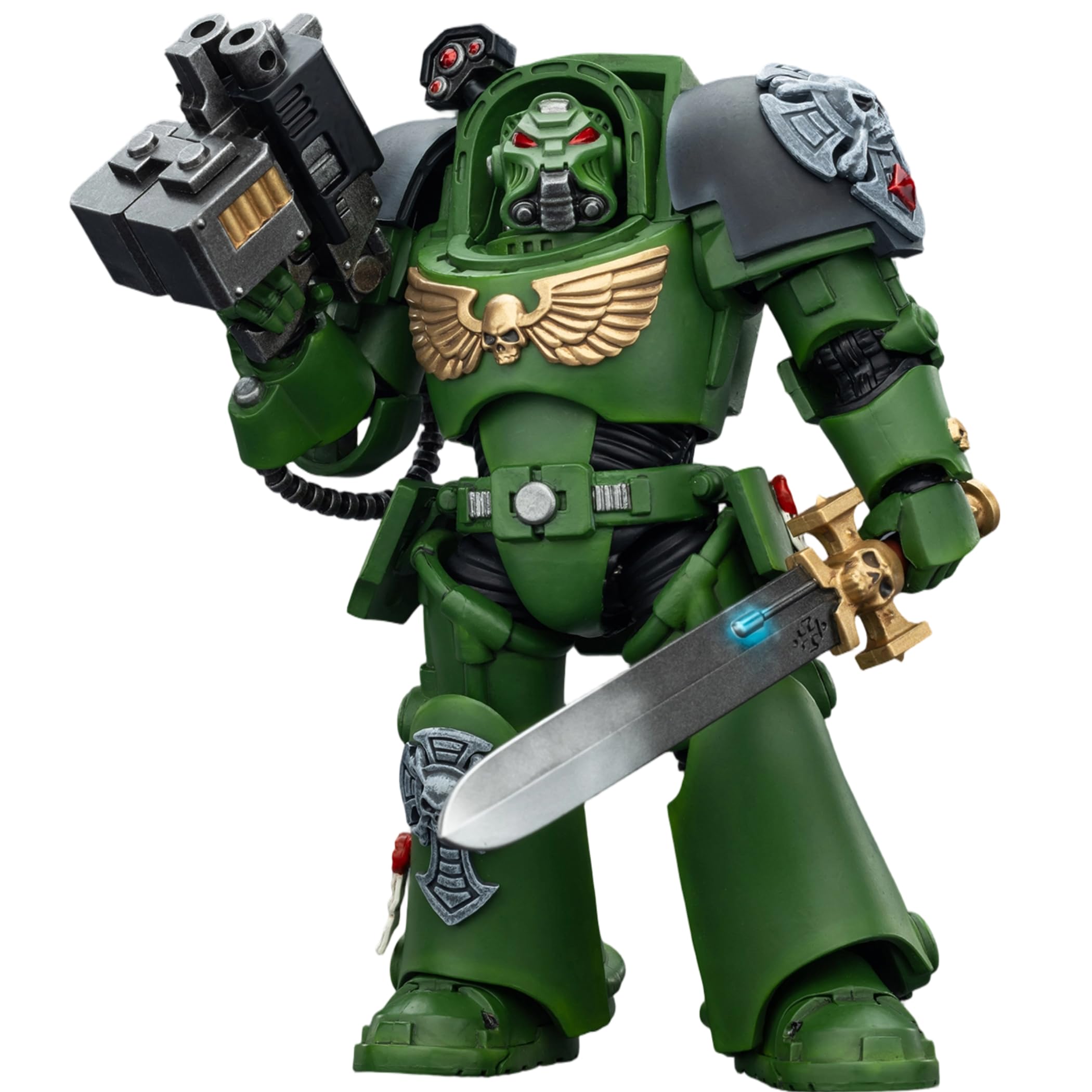 JOYTOY Warhammer 40K 1/18 Action Figures Salamanders Terminator 1 with Power Sword and Storm Bolter 5.6Inch Collectible Model Birthday Gifts Warhammer Series Model