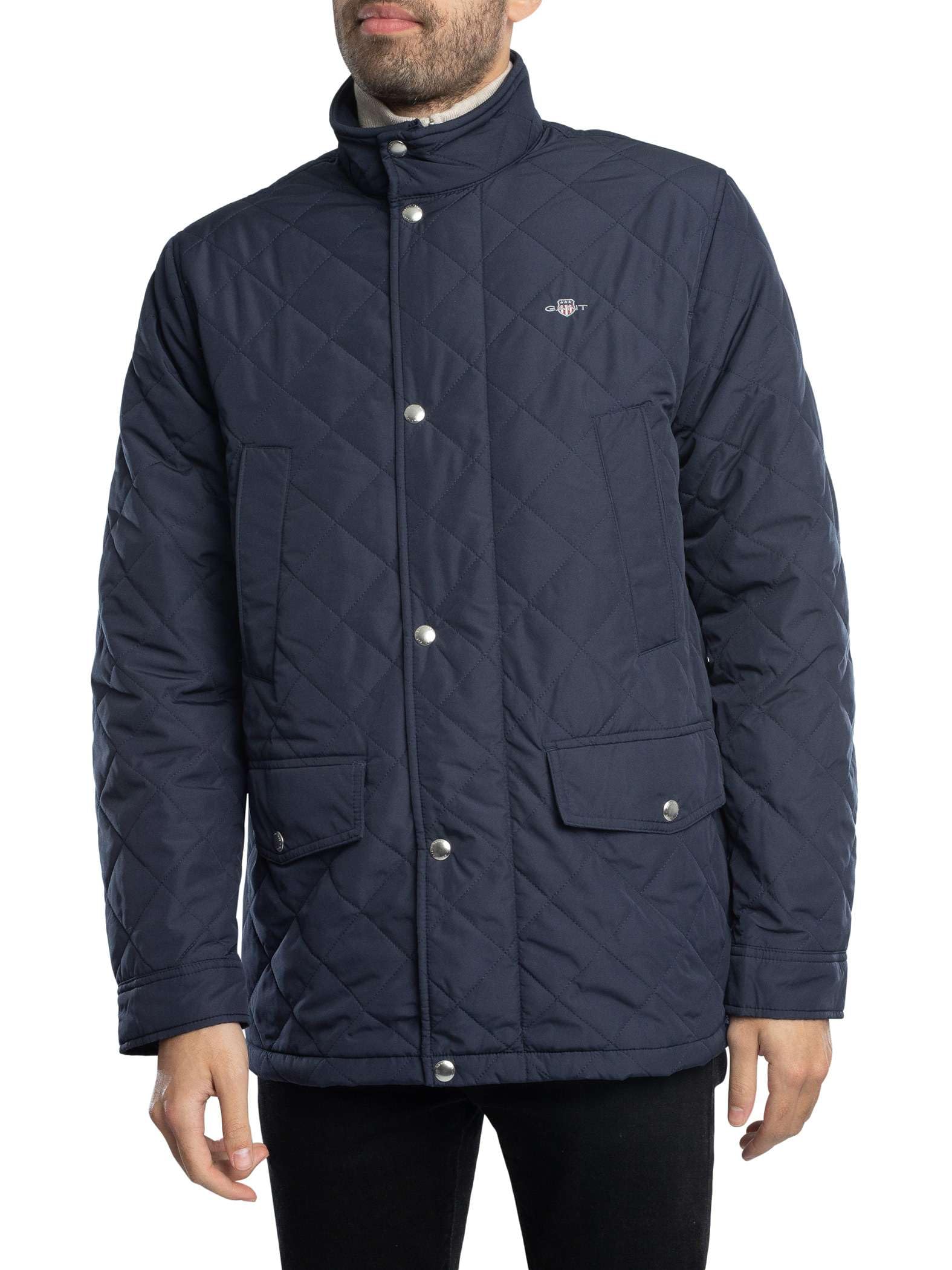 GANT Men's Quilted Windcheater Mid Jacket, Evening Blue, XXL