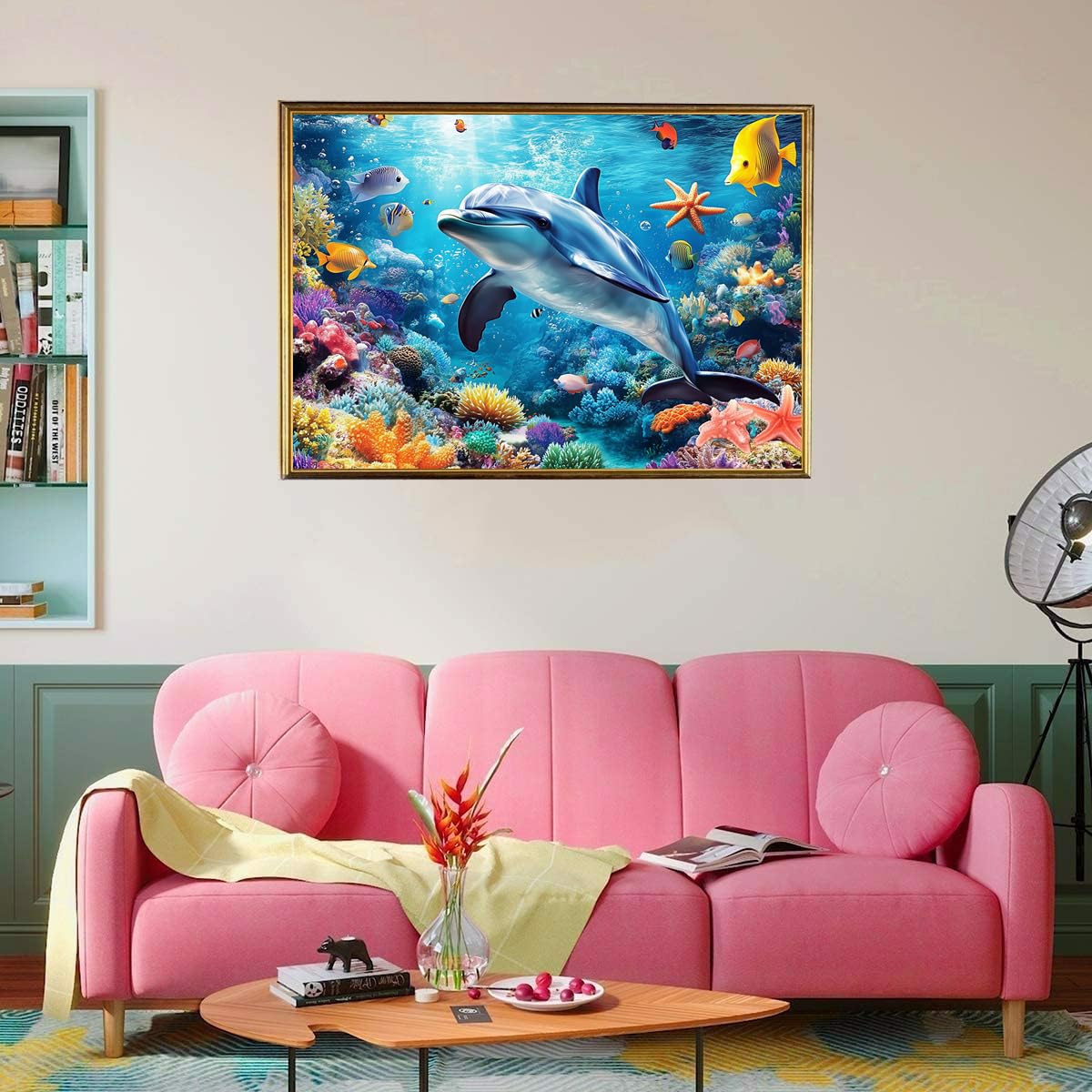 Jigsaw Puzzles for Adults 1000 Piece Dolphin 27.56 x 19.69 Inch Seaworld Puzzles for Adults Educational Challenge 1000 Pieces Ocean Animals Dolphin Puzzle - Image 3