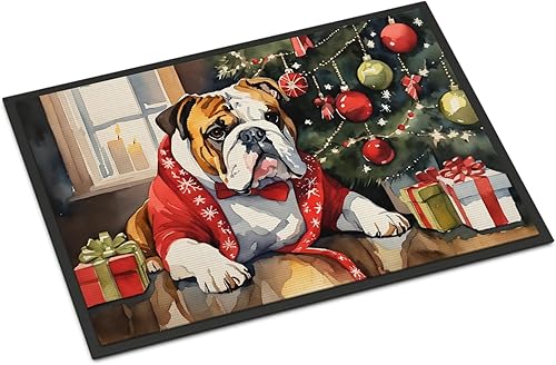 Caroline's Treasures DAC2649JMAT - Felpudo de Navidad acogedor para puerta delantera, interior y exterior, para entrada, antideslizante, lavable,