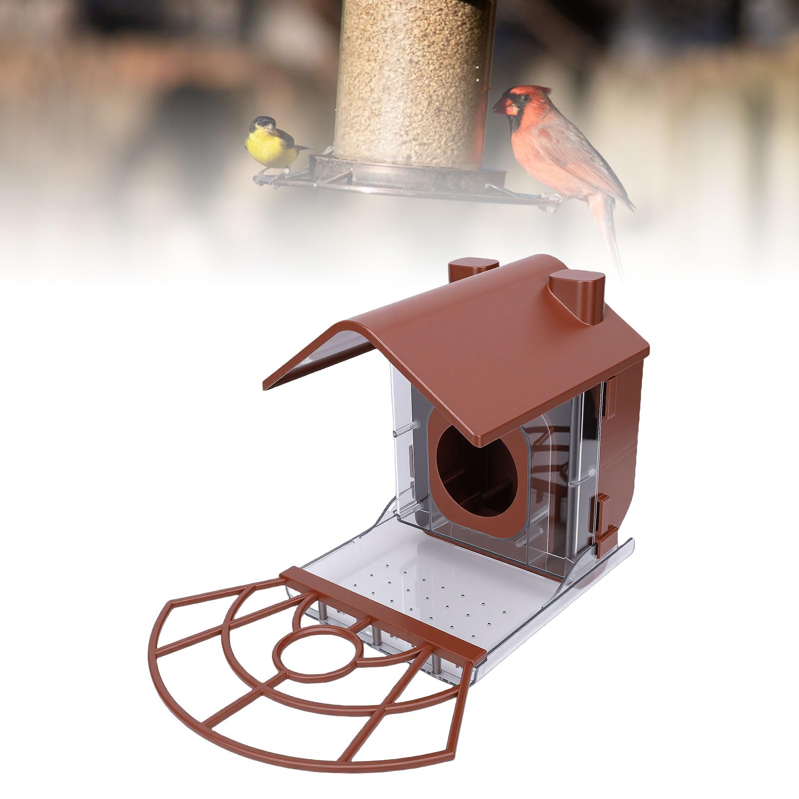Kikumi Mangiatoia per Uccelli da Esterno, Staffa di Montaggio Universale con Vite da 1/4 20 UNC per il Birdwatching, Compatibile con la Maggior Parte delle Telecamere di Sicurezza