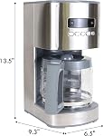 Cafetière à goutte Kenmore - Machine à café programmable de 12 tasses avec pot en verre, préparation régulière et corsée, arrêt automatique, grand réservoir d'eau, filtre réutilisable, appareils de cuisine pour barista de cafétéria